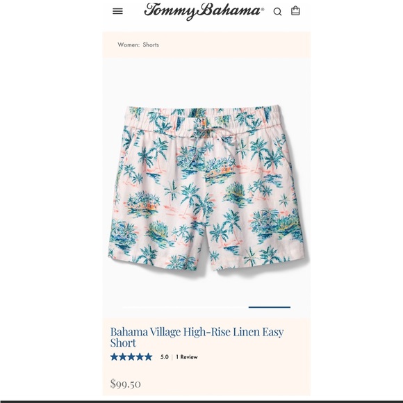 NWT Tommy Bahama Village High-Rise Linen Easy Short - Picture 4 of 8